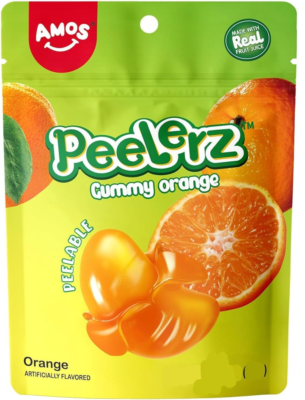 Amos Peelerz Gummy Orange 170 g Exotic Candy Montreal Quebec Canada Snaxies