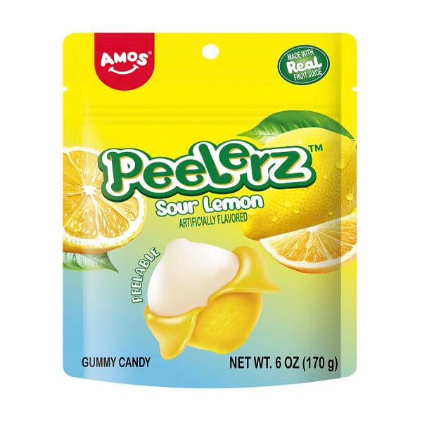 Amos Peelerz Gummy Sour Lemon 170 g Exotic Candy Montreal Quebec Canada Snaxies