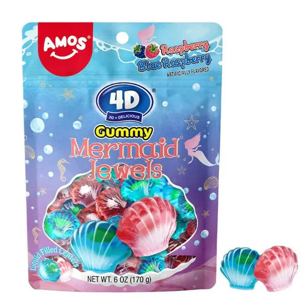 Amos 4D Gummy Mermaid Jewels 170 g Exotic Candy Montreal Quebec Canada Snaxies