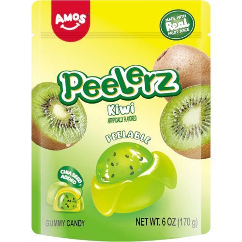 Amos Peelerz Gummy Kiwi 170 g Imported Exotic Candy Store Montreal Quebec Canada Snaxies