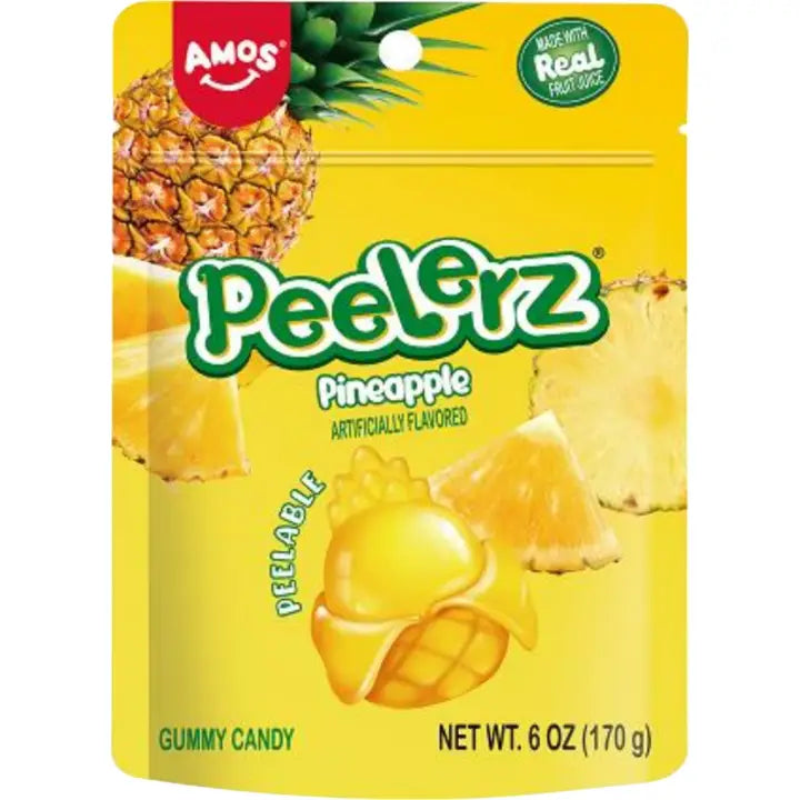 Amos Peelerz Gummy Pineapple 170 g Exotic Candy Wholesale Montreal Quebec Snaxies