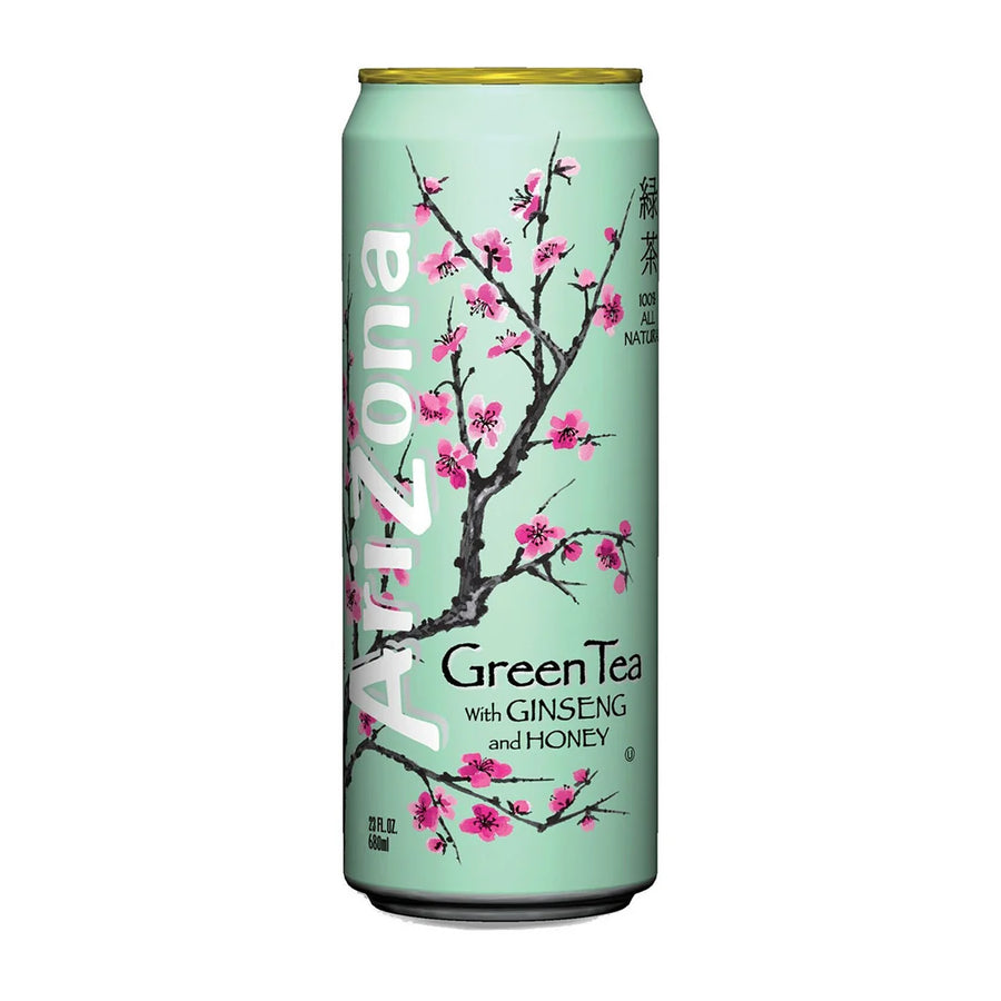 Arizona Green Tea Ginseng & Honey 650 mL Exotic Drinks Montreal Quebec Canada Snaxies
