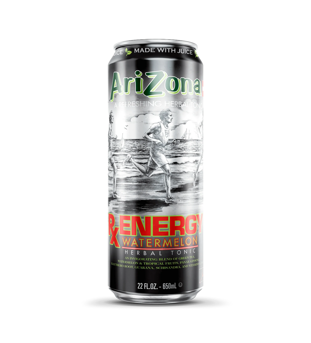 Arizona Rx Energy Watermelon Herbal Tea 650 mL Exotic Drinks Snaxies Montreal Quebec Canada 
