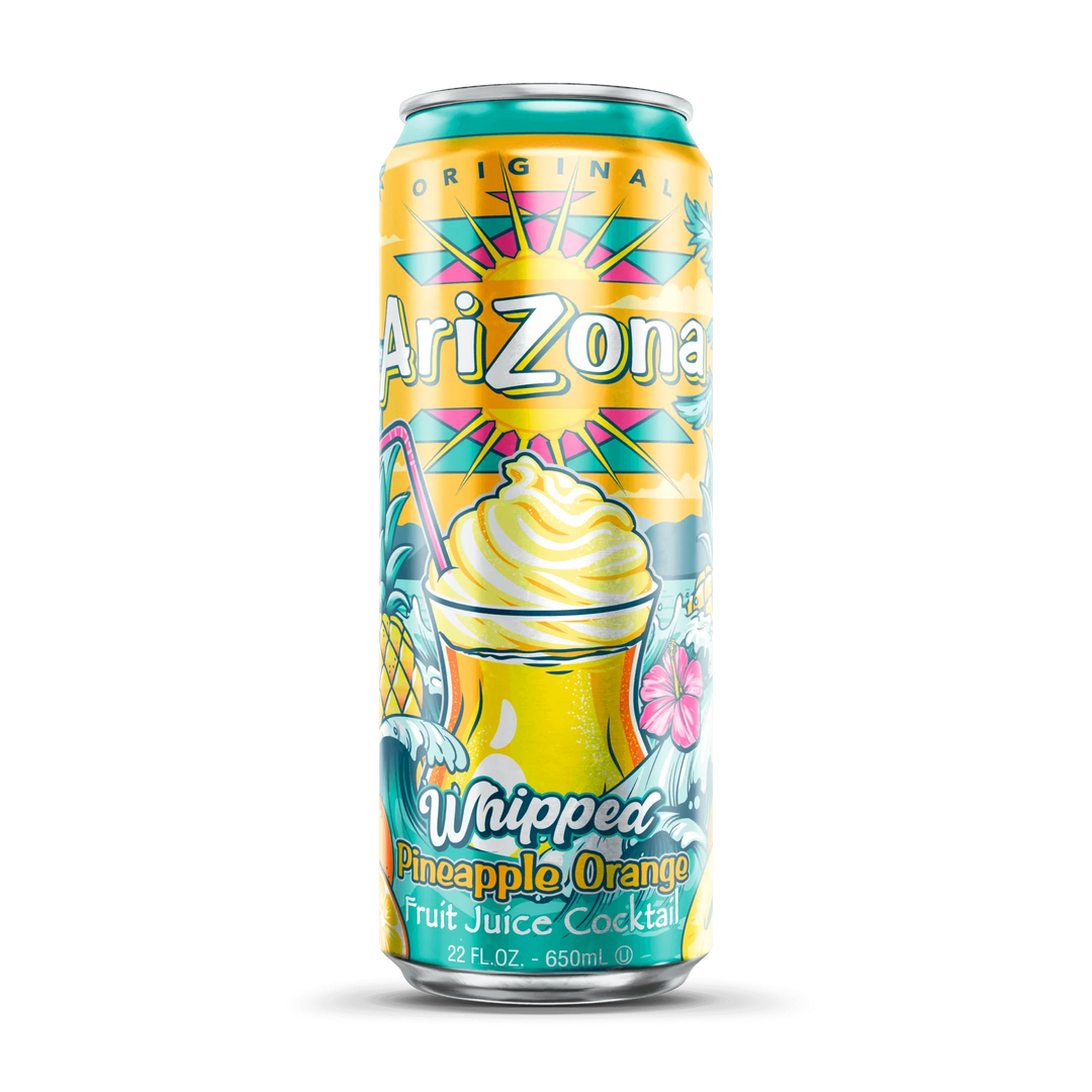 Arizona Whipped Pineapple Orange 650 mL Imported Exotic Drinks Montreal Quebec Canada Snaxies