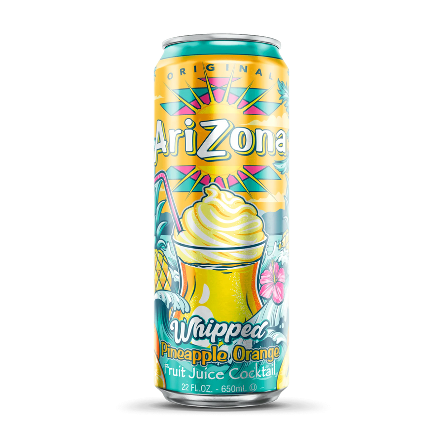 Arizona Whipped Pineapple Orange 650 mL Imported Exotic Drinks Montreal Quebec Canada Snaxies