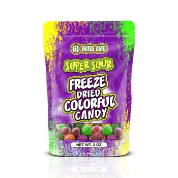 Bliss Life Freeze Dried Sour Skittles Candy 85 g Exotix Snacks Snaxies Montreal Quebec Canada 