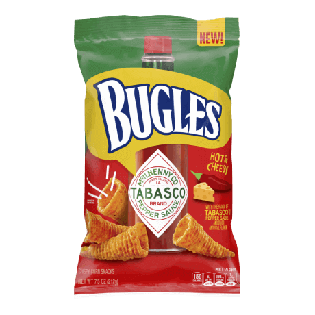 Bugles Tabasco 85 g Exotic Snacks Montreal Quebec Canada Snaxies