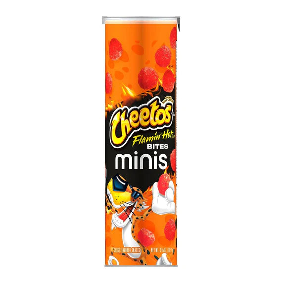 Cheetos Flamin' Hot Minis 102.7g Exotic Salty Snacks Snaxies Montreal Quebec Canada