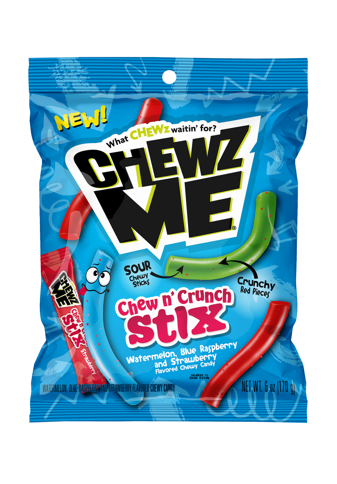 Chewz Me Chew N' Crunch Stix 170 g Snaxies Exotic Candy Montreal Quebec Canada