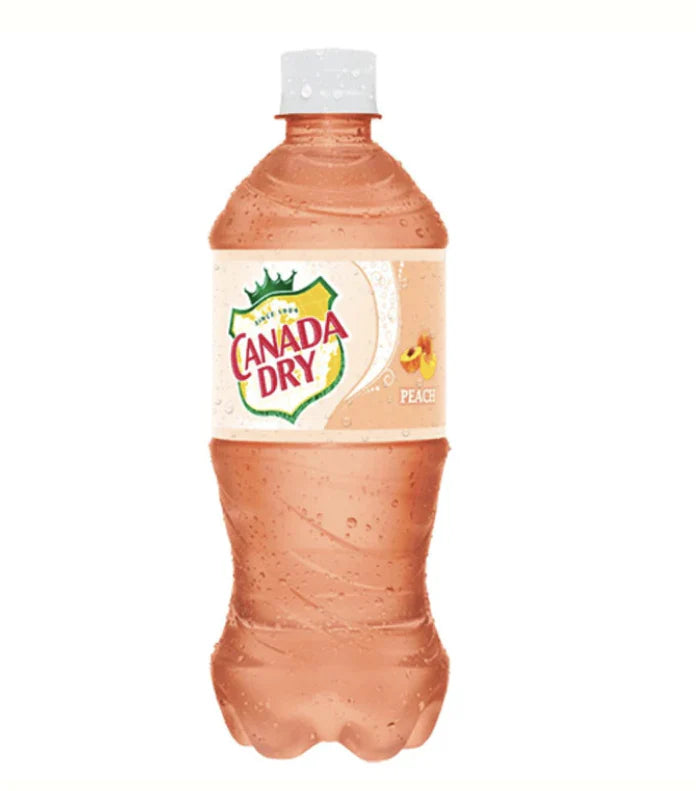 Canada Dry Peach 591 mL  Exotic Drinks Snaxies Montreal Quebec Canada 