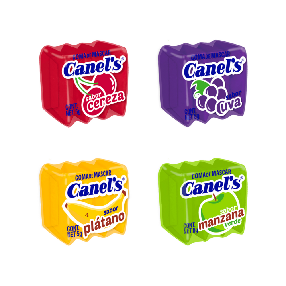 Canel's 4-Piece Fruit Assorted Chewing Gum 5 g Snaxies Exotic Candy Montreal Quebec Canada