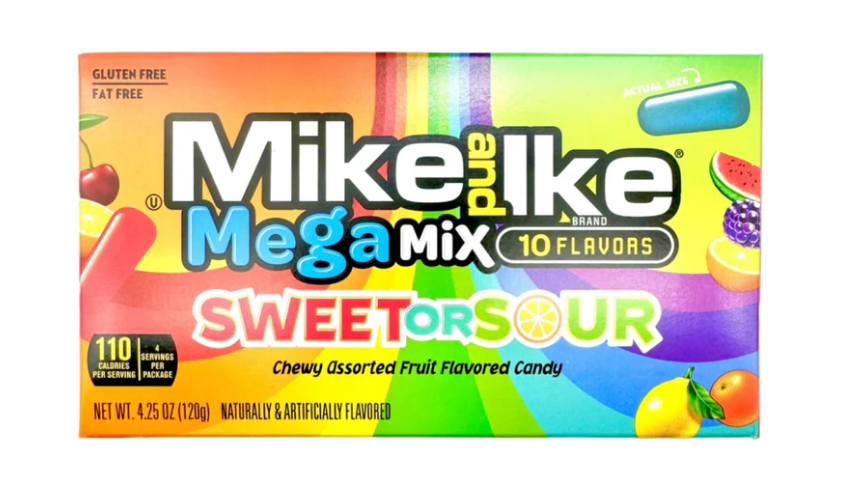Mike & Ike Mega Mix Sweet or Sour 120g Exotic Snacks Snaxies Montreal Quebec Canada