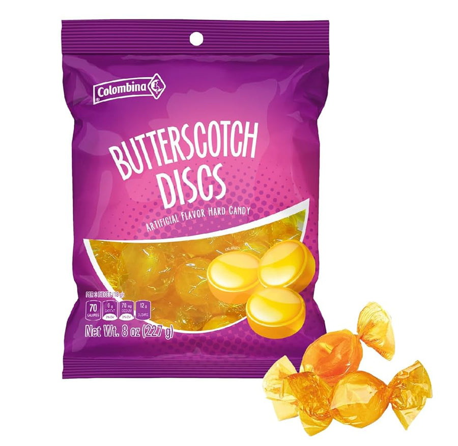 Colombina Butterscoth Discs 227 g Exotic Candy Montreal Quebec Canada Snaxies