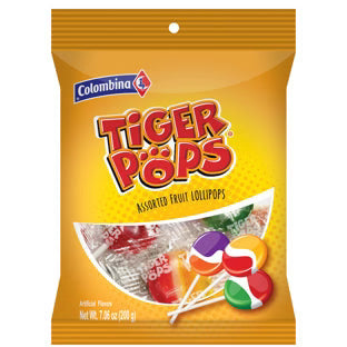 Colombina Tiger Pops Bag 170 g Exotic Candy Montreal Quebec Canada Snaxies