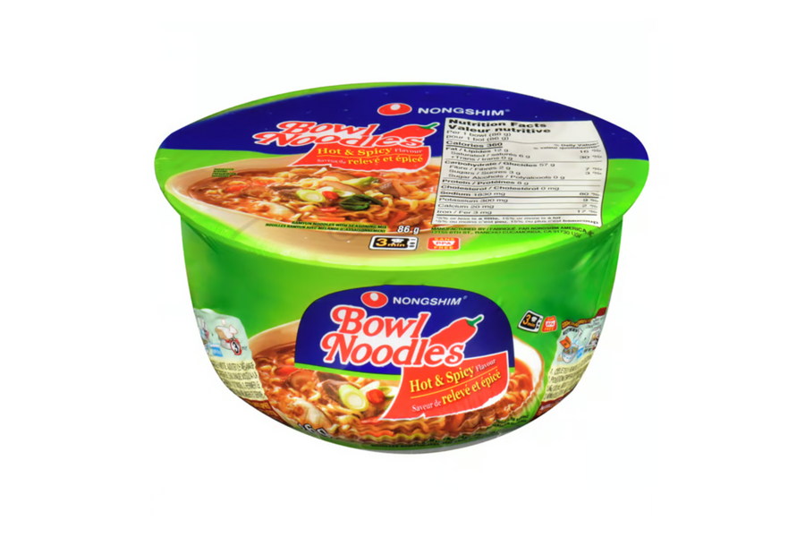Nongshim Hot and Spicy Instant Noodles 86 g Snaxies Montreal Quebec Canada