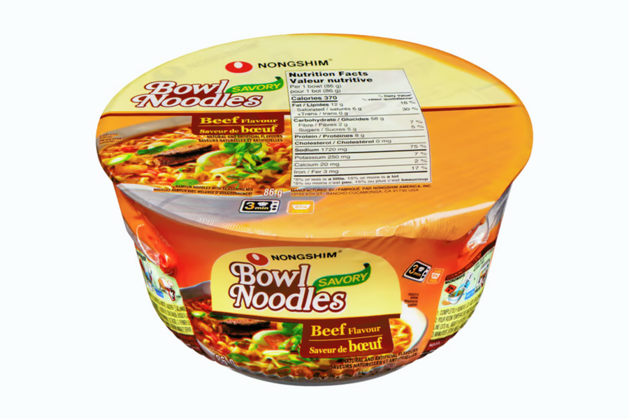 Nongshim Savory Beef Instant Noodles 86 g Snaxies Montreal Quebec Canada