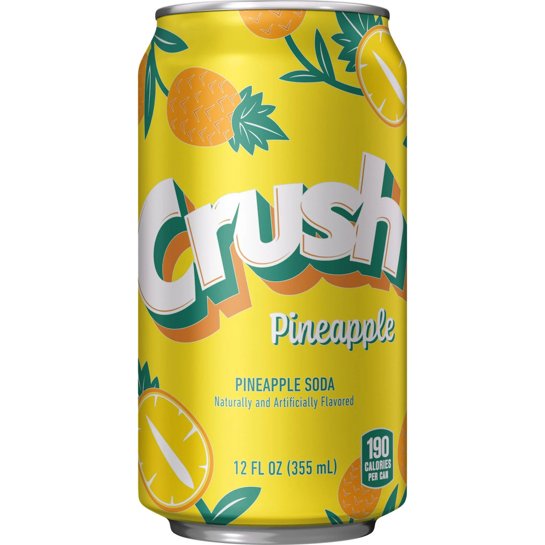 Crush Pineapple Soda Can 355 ml Exotic Soda Montreal Quebec Canada Snaxies