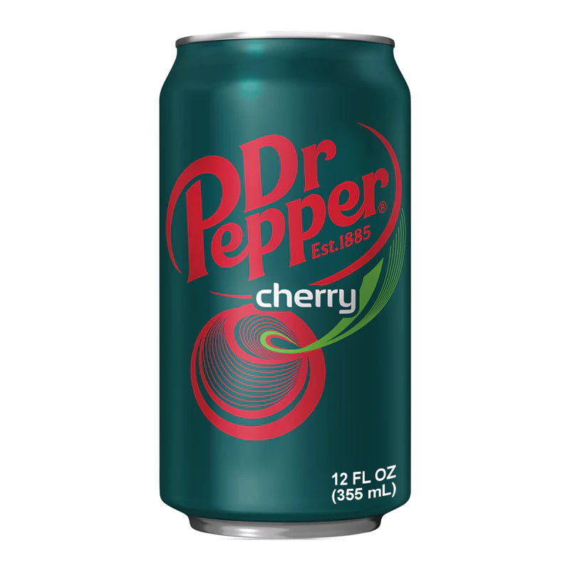 Dr Pepper Cherry Can 355 ml Exotic Soda Montreal Quebec Canada Snaxies