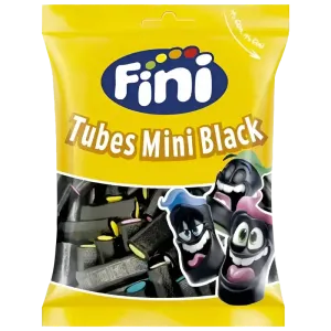 Fini Mini Black Tubes 90 g Snaxies Exotic Candy Montreal Quebec Canada