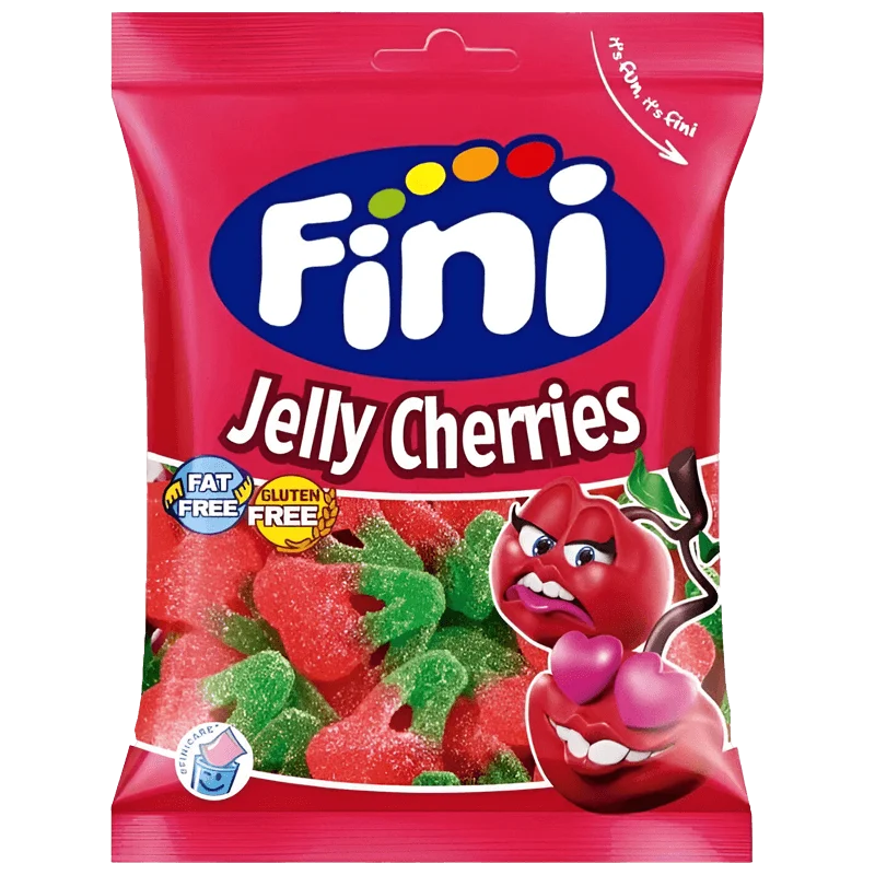 Fini Sour Jelly Cherries Halal 90 g Snaxies Exotic Candy Montreal Quebec Canada