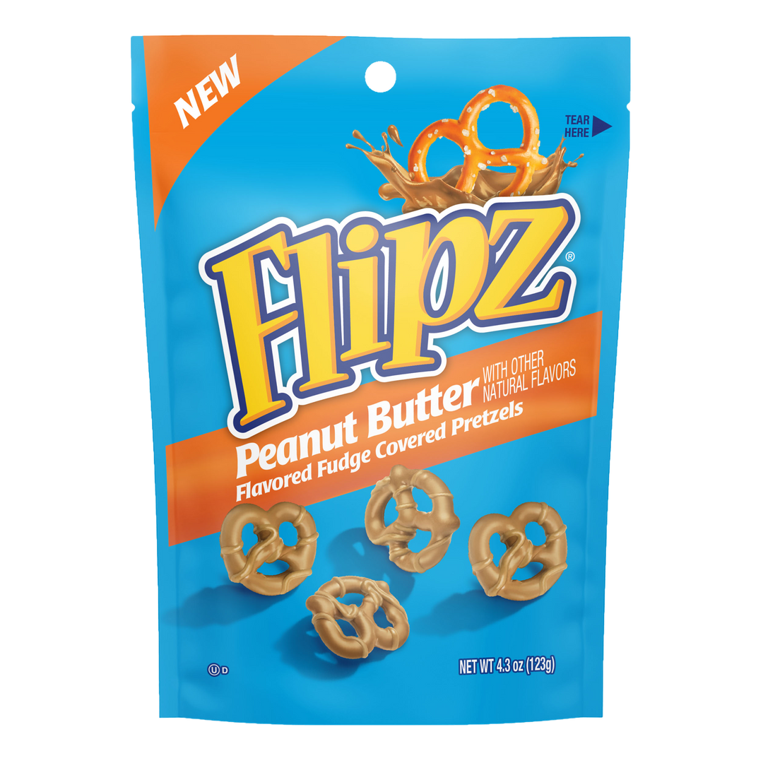 Flipz Peanut Butter Flavored Fudge Covered Pretzels 123 g Snaxies Exotic Snacks Montreal Quebec Canada