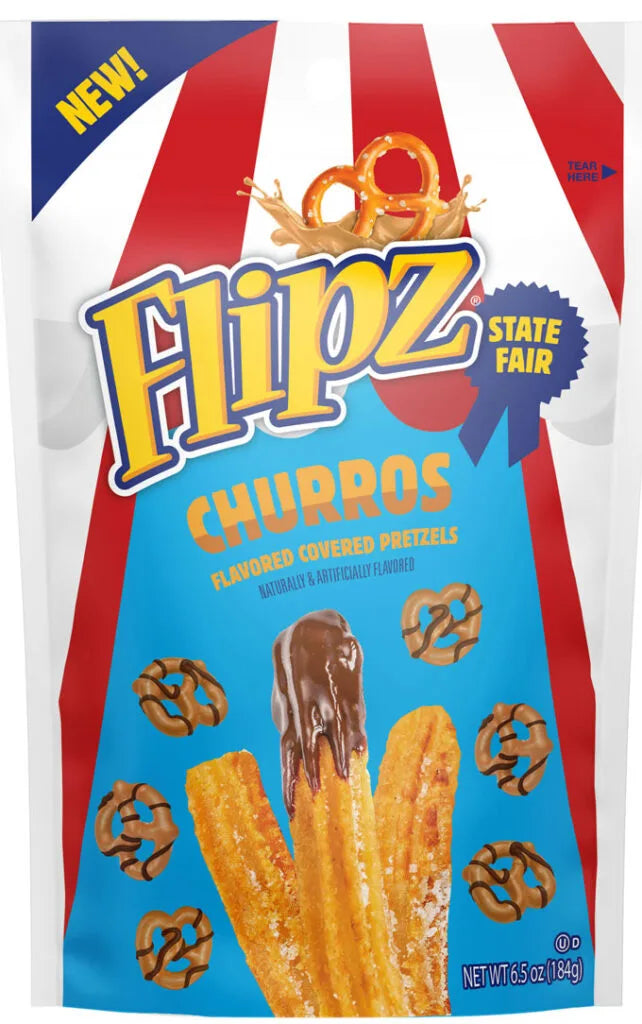 Flipz State Fair Churros 184 g Exotic Snacks Snaxies Montreal Quebec Canada