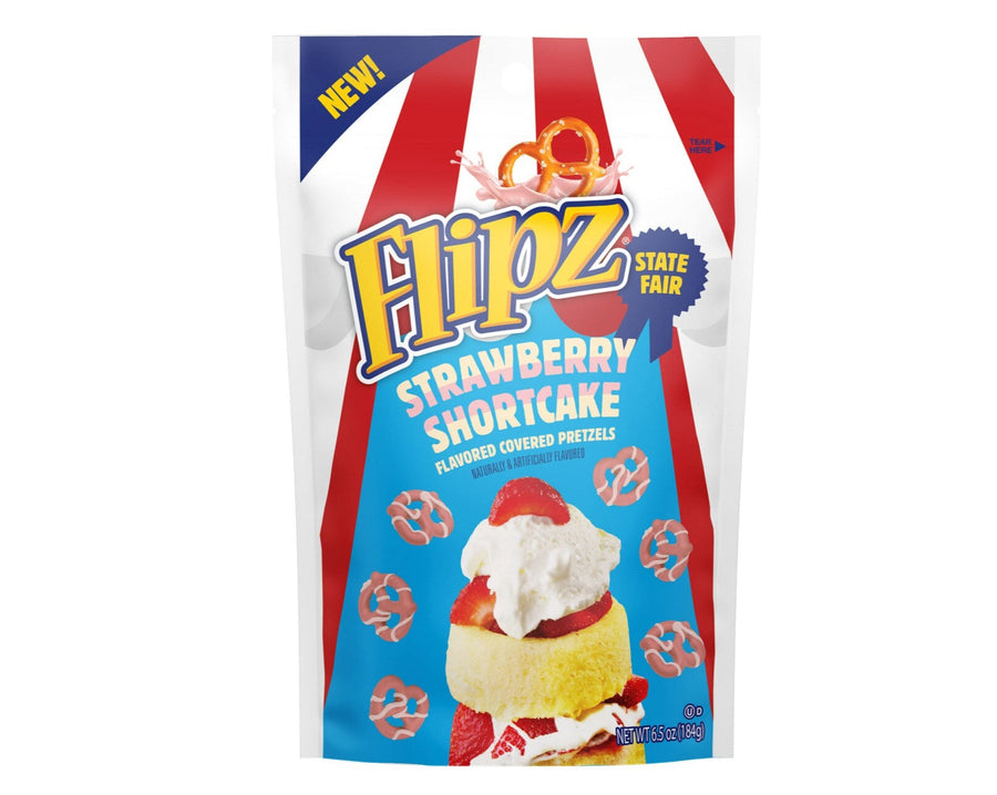 Flipz Strawberry Shortcake Covered Pretzels 184 g Snaxies Exotic Snacks Montreal Quebec Canada