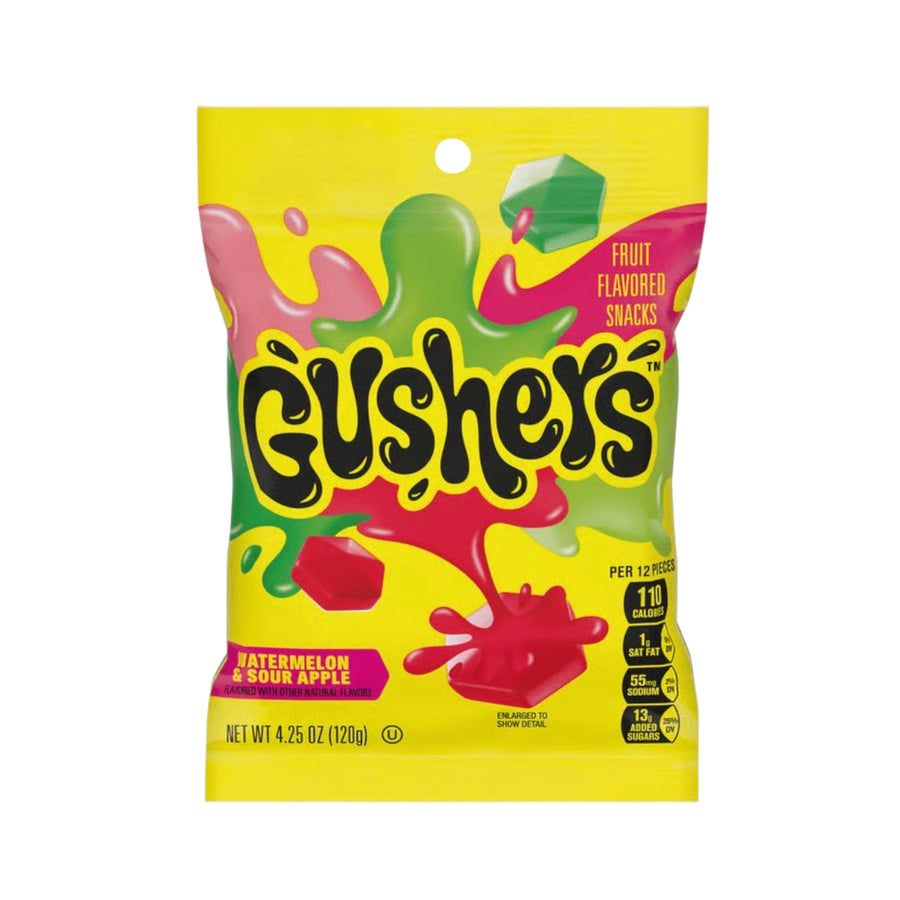 Fruit Gushers Watermelon Sour Apple 120 g Exotic Candy Montreal Quebec Canada Snaxies