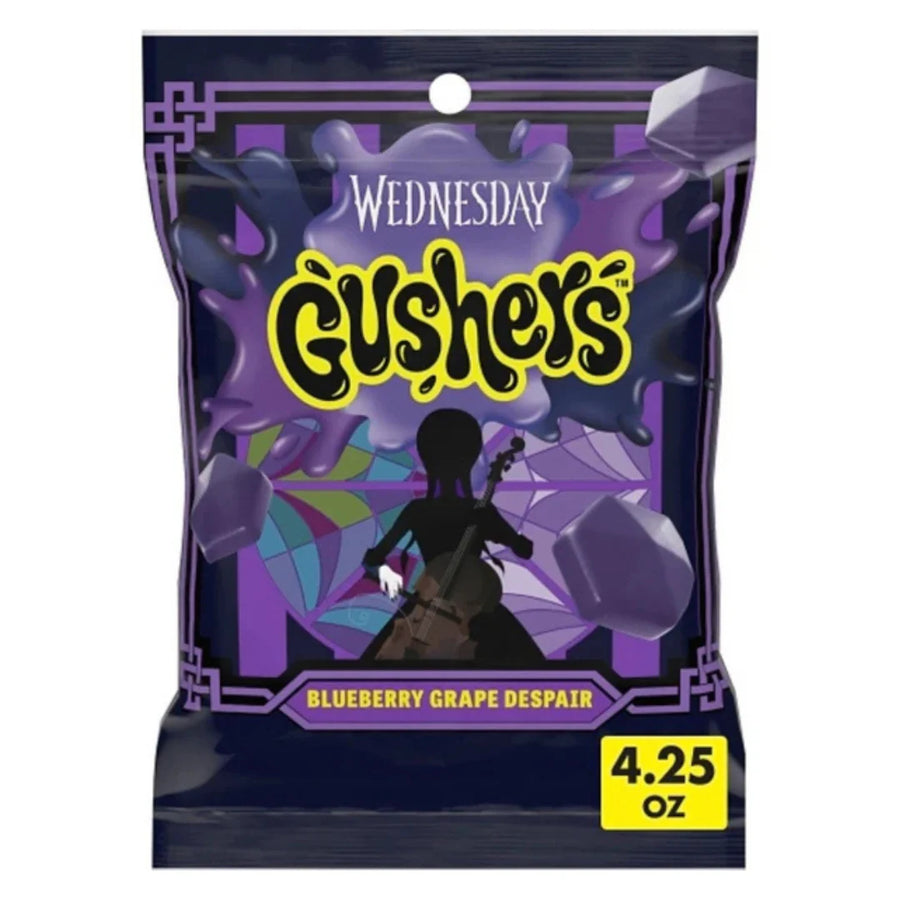 Fruit Gushers Wednesday Adamms Blueberry Grape Despair 120 g Exotic Candy Montreal Quebec Canada Snaxies 