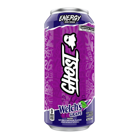 Ghost Energy Welch's Grape 473 mL Imported Exotic Energy Drinks Montreal Quebec Canada Snaxies
