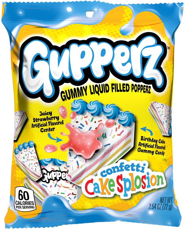 Gupperz Confetti Cakesplosion 72 g Exotic Candy Snaxies Montreal Quebec Canada