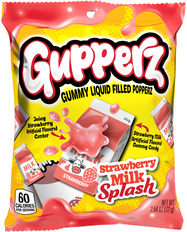 Gupperz Strawberry Milk Splash 72 g Exotic Candy Snaxies Montreal Quebec Canada