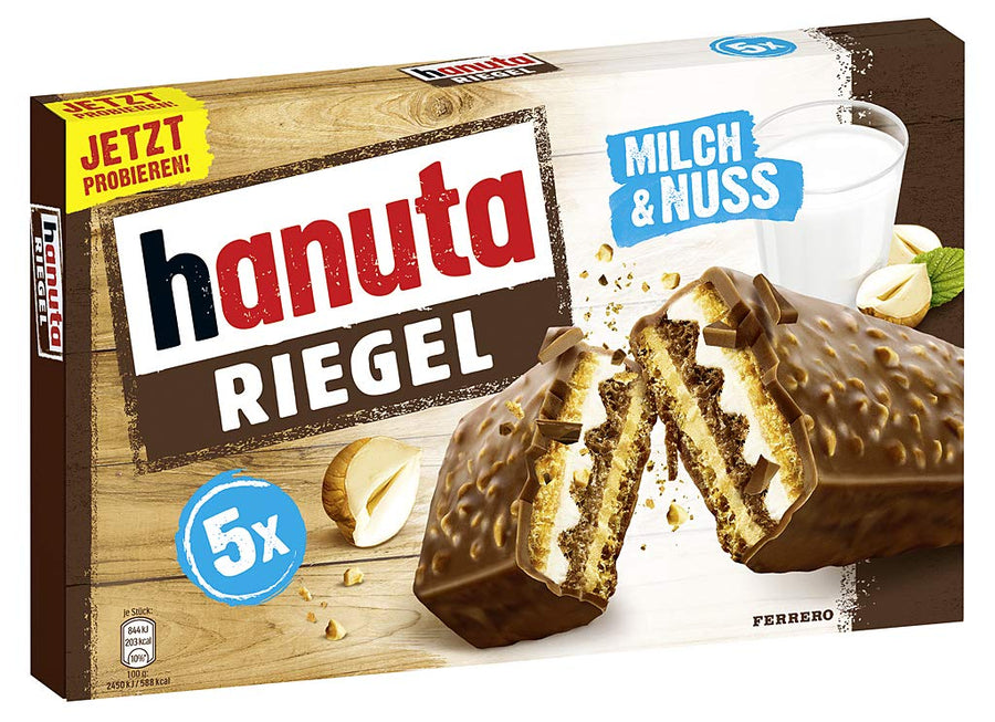 Ferrero Hanuta Riegel 34.5 g (5 Pack) Snaxies Exotic Snacks  Montreal Quebec Canada