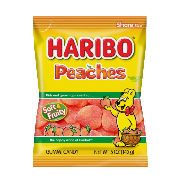 Haribo Peaches 142 g Snaxies Exotic Candy Montreal Canada
