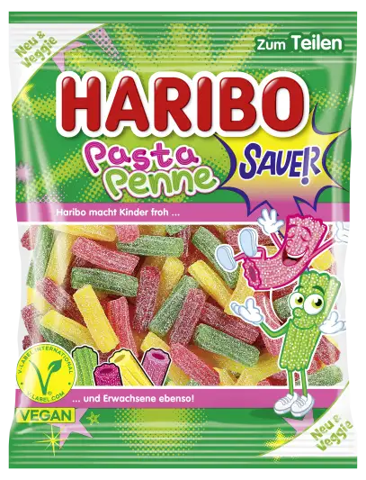 Haribo Pasta Penne Sour 160 g Imported Exotic Candy Montreal Quebec Canada Snaxies