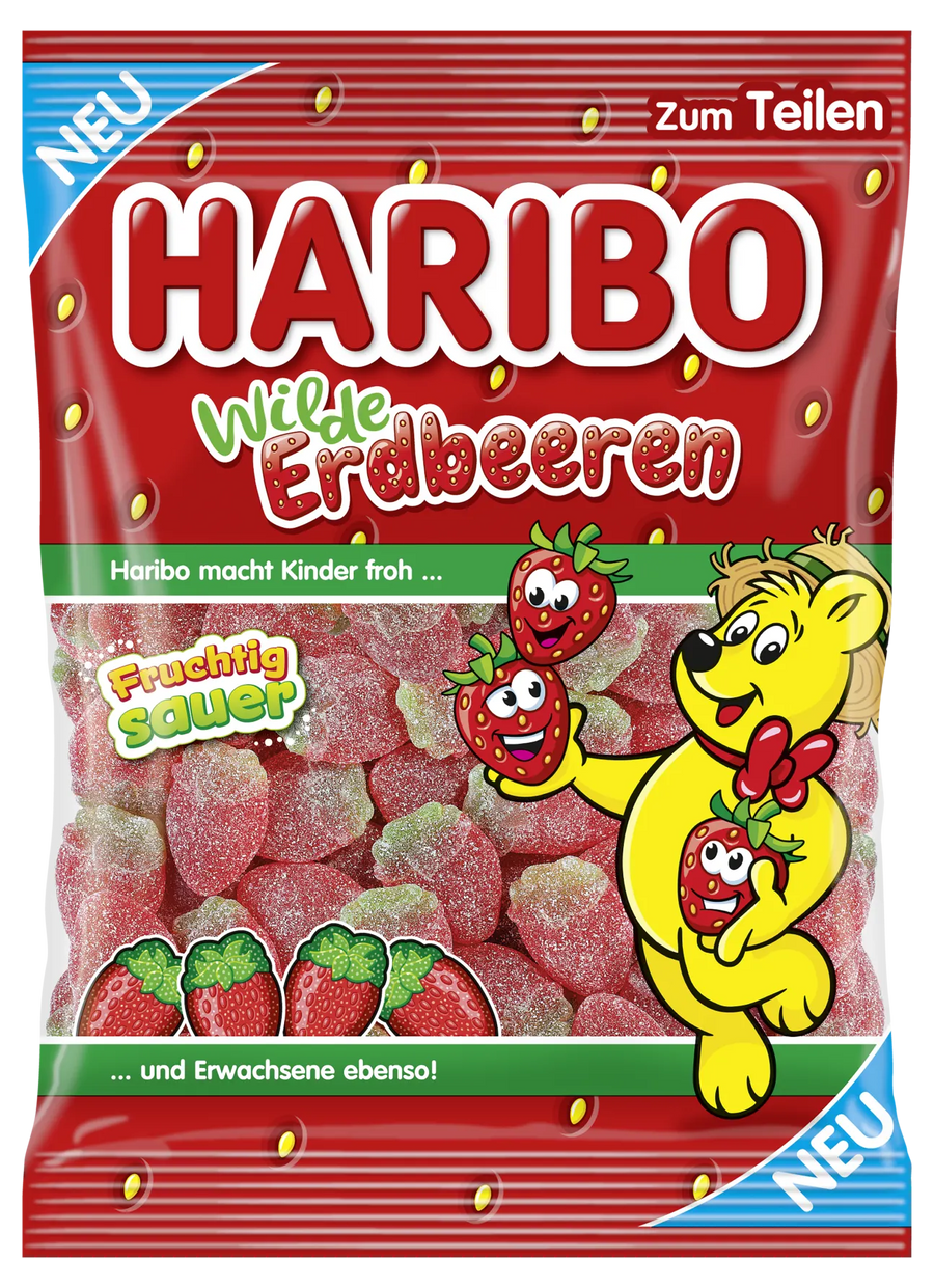 Haribo Wild Strawberries (Wilde Erdbeeren) 175 g Imported Exotic Candy Montreal Quebec Canada Snaxies