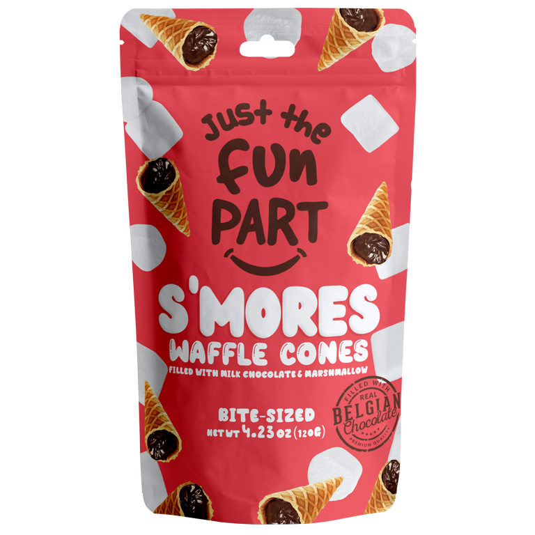 Just The Fun Part S'Mores Waffle Cones 120 g Exotic Snacks Montreal QUebec Canada Snaxies