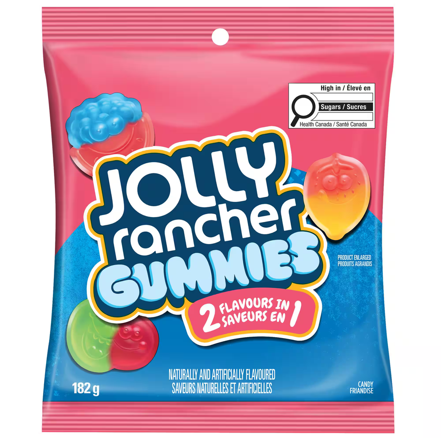 Jolly Rancher 2 Flavours in 1 Gummies 182 g Exotic Candy Store Montreal Quebec Canada Snaxies