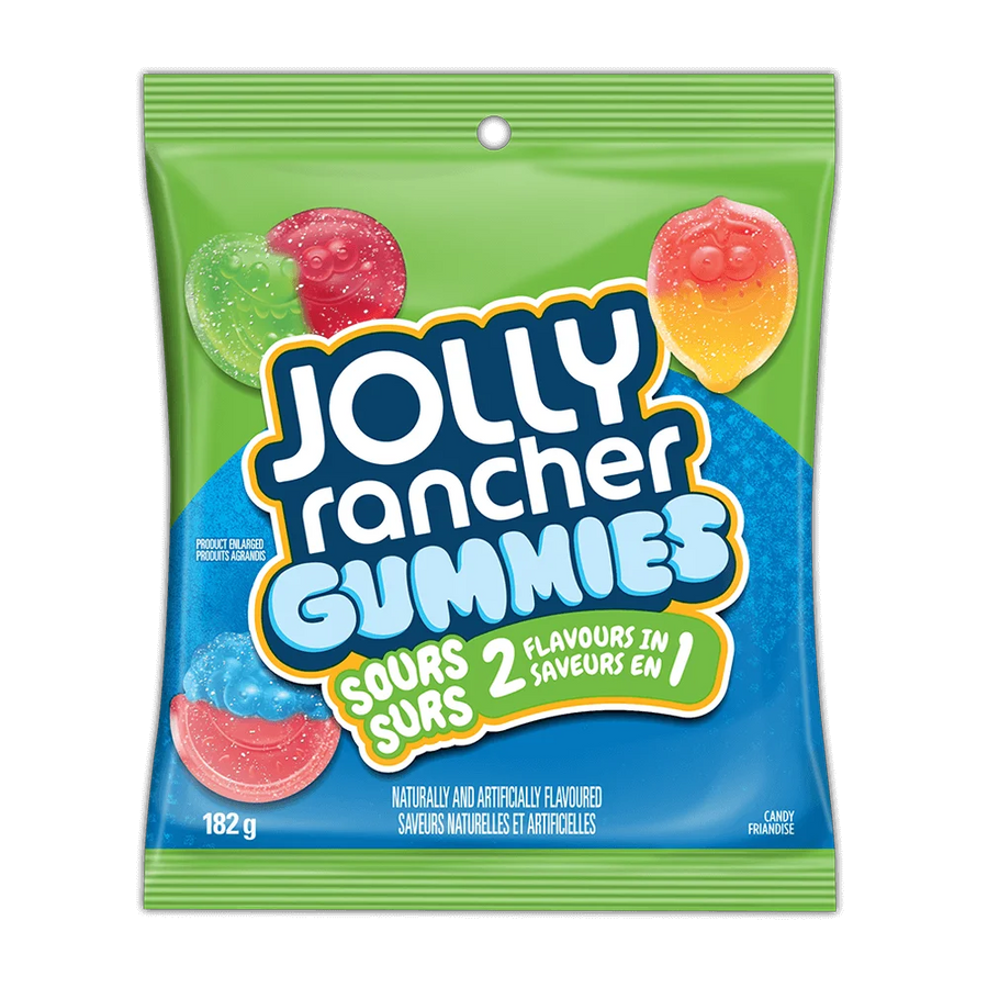 Jolly Rancher Sours 2 Flavours in 1 Gummies 182 g Exotic Candy Store Montreal Quebec Canada Snaxies