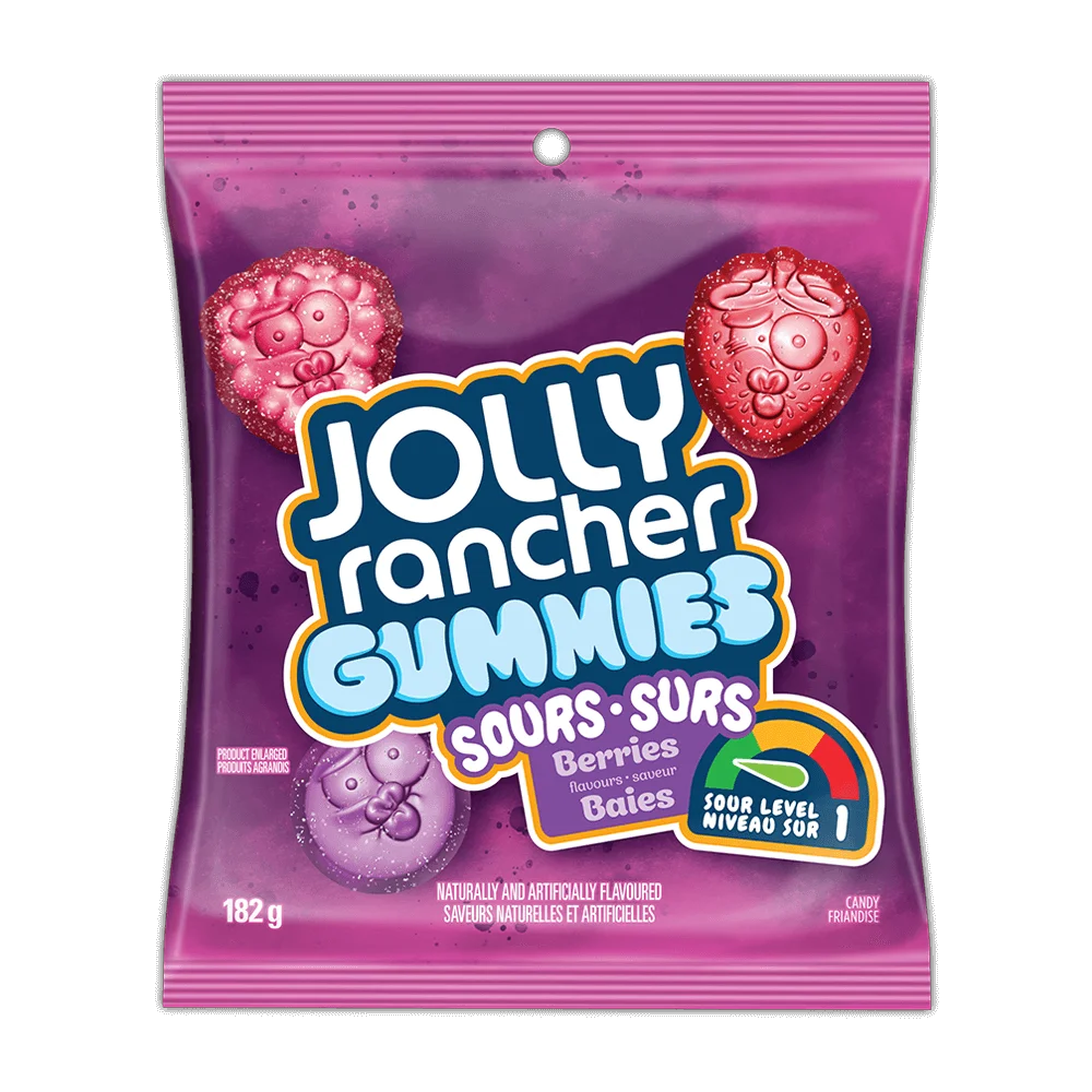 Jolly Rancher Sours Berries Flavours Gummies 182 g Exotic Candy Store Montreal Quebec Canada Snaxies