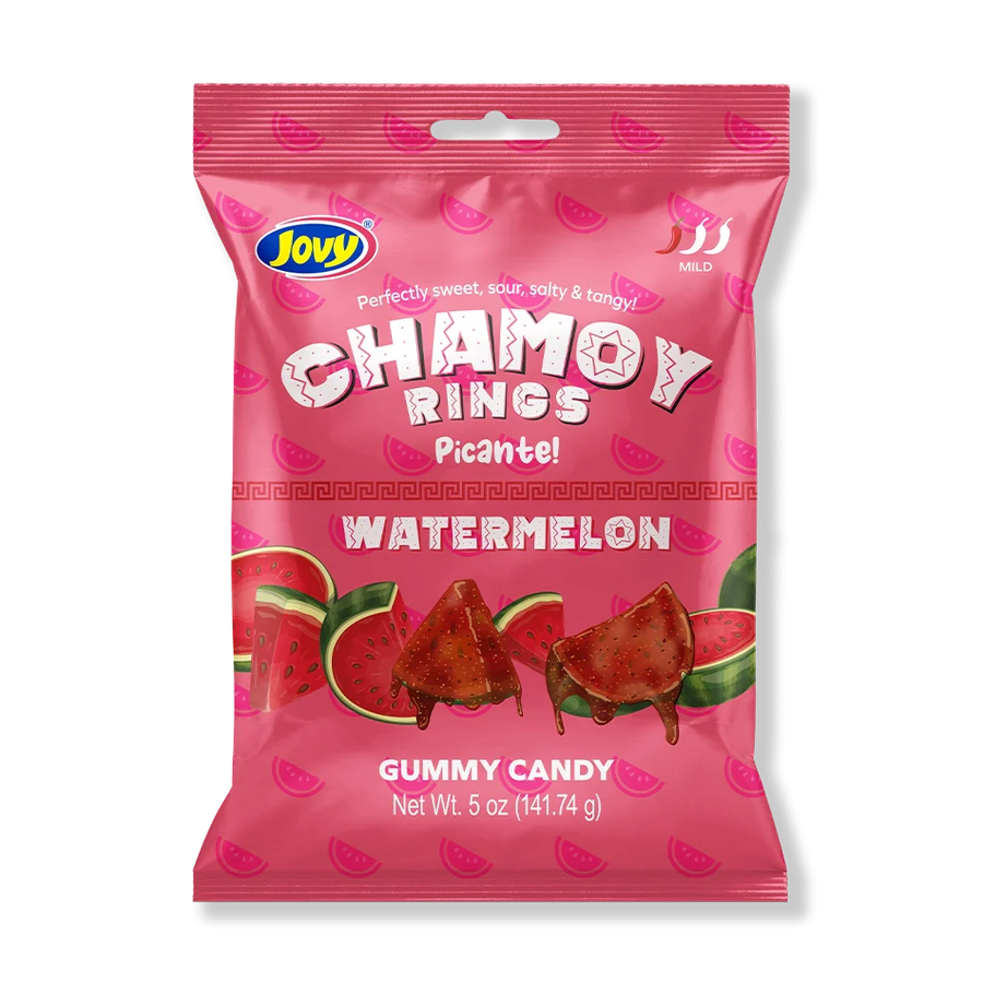 Jovy Chamoy Watermelon Rings 142 g Imported Exotic Candy Montreal Quebec Canada Snaxies