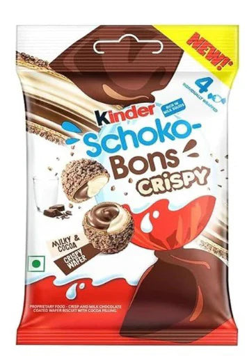 Kinder Schoko-Bons Crispy 22.4 g Exotic Chocolate Snaxies Montreal Quebec Canada