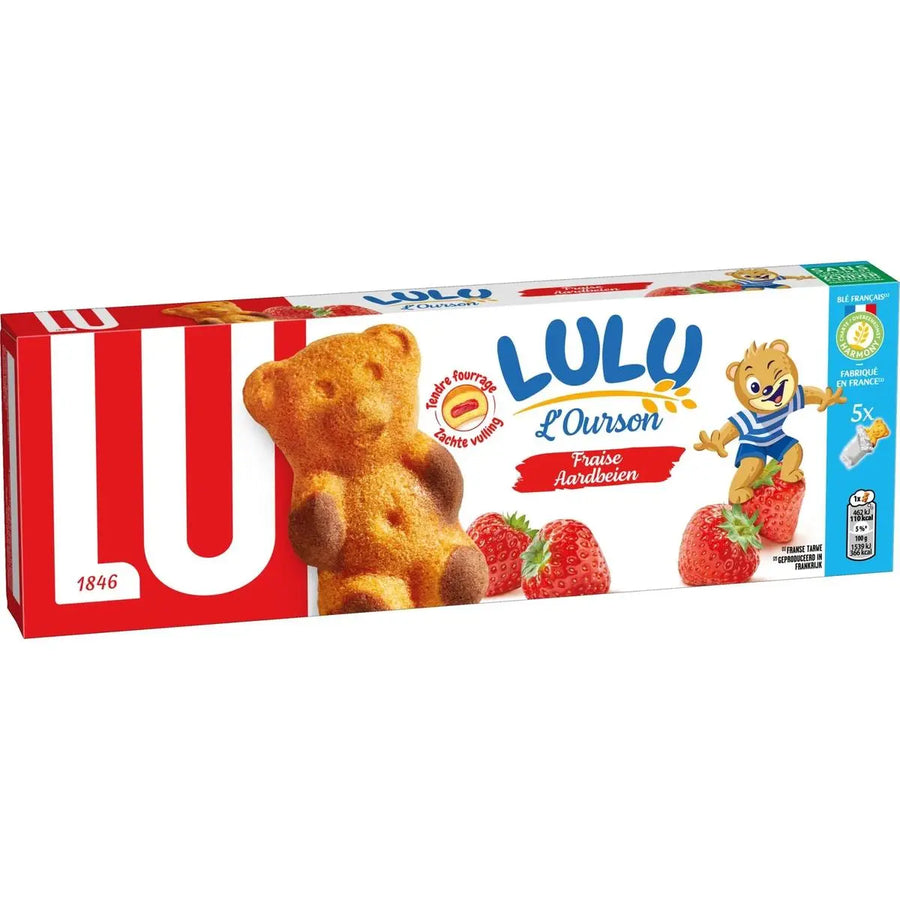 LU Lulu L'Ourson Strawberry Cake 150 g Exotic Snacks Imported from France Snaxies Montreal Quebec Canada