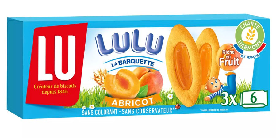 LU Lulu La Barquette Apricot 120 g Imported Exotic French Product Montreal Quebec Canada Snaxies
