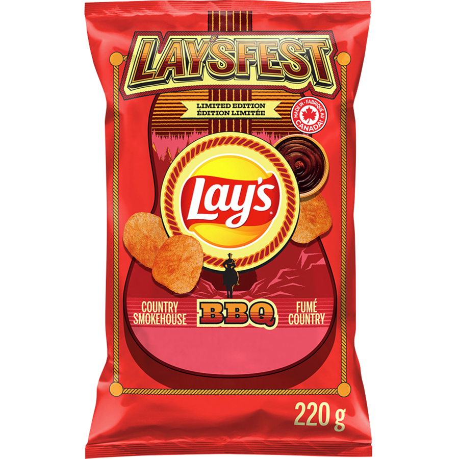 Lay's Fest Country Smokehouse BBQ 220 g Exotic Snack Montreal Quebec Canada Snaxies