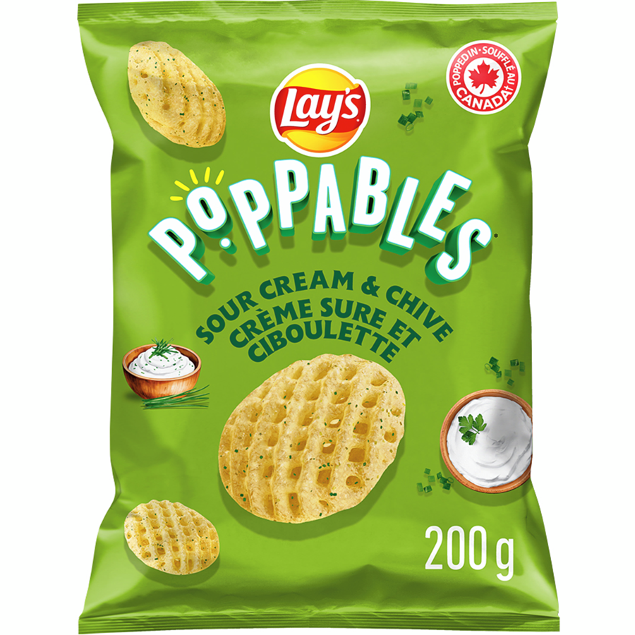 Lay's Poppables Sour Cream & Chive 200 g Exotic Snack Store Montreal Quebec Canada Snaxies