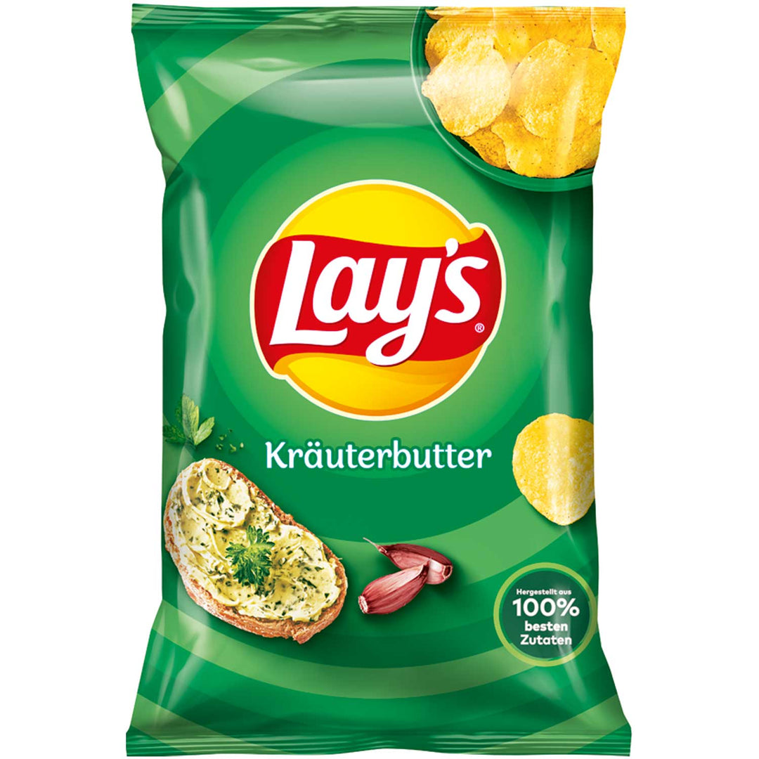 Lay's Herb-Butter Chips (Krauterbutter) 150 g Exotic Salty Snaxies Montreal Quebec Canada