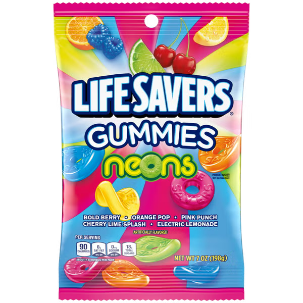 Lifesavers Neons Gummies 198 g Imported Exotic Candy Montreal Quebec Canada Snaxies