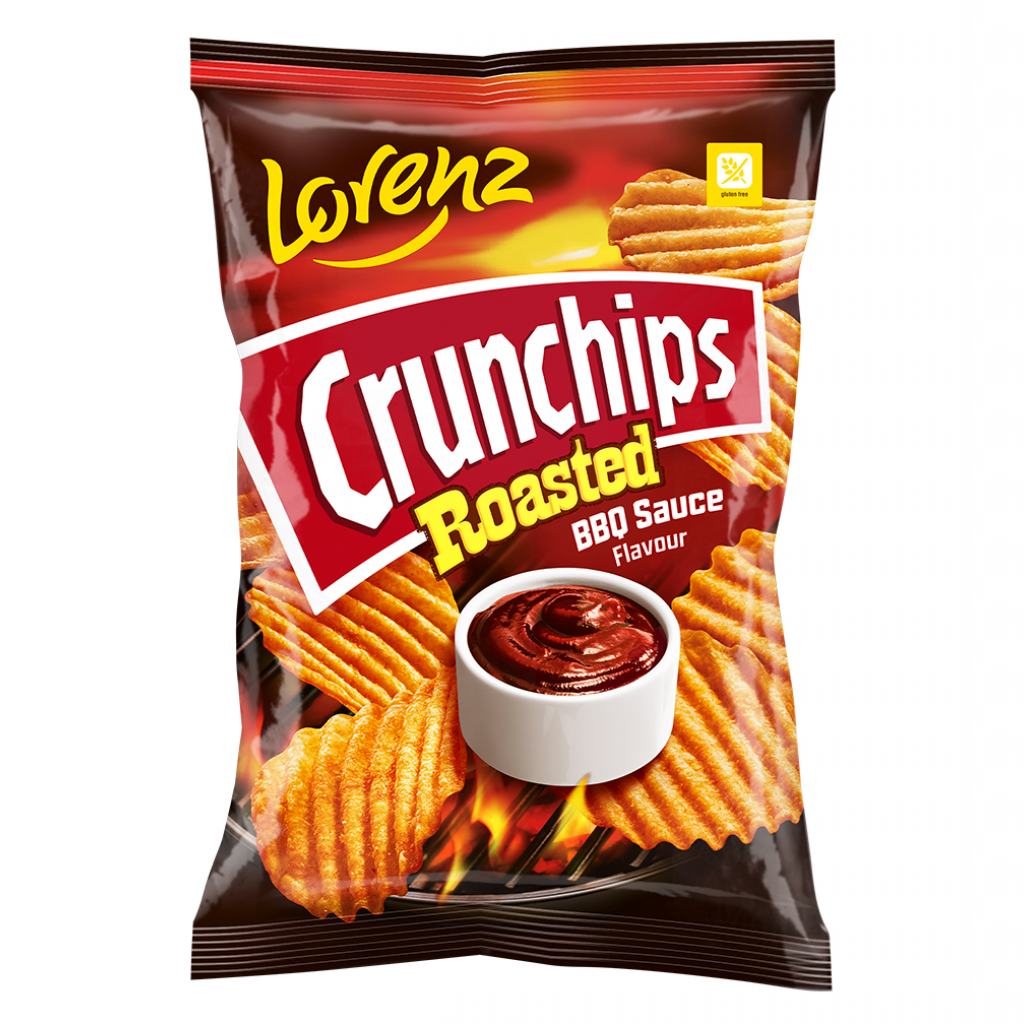 Lorenz Crunchips Roasted BBQ Sauce 120g Exotic Snacks Snaxies Montreal Quebec Canada 
 