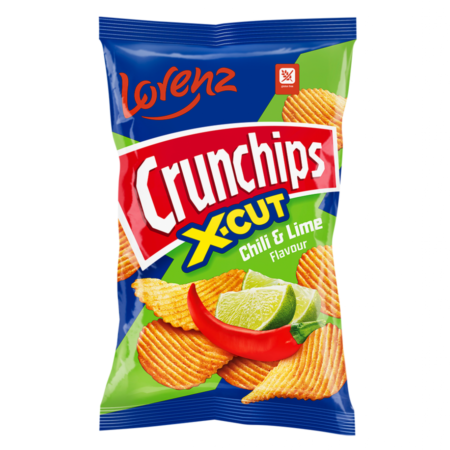 Lorenz Crunchips X-Cut Chili & Lime 130 g Exotic Snacks Snaxies Montreal Quebec Canada